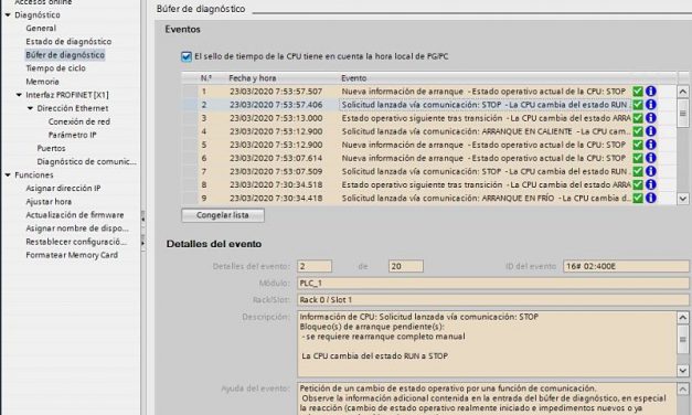 Ver fallos en CPU TIA Portal al conectarse Online