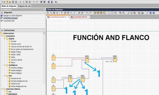 Función AND Flanco LOGO Siemens cómo se usa y ejemplos paso a paso